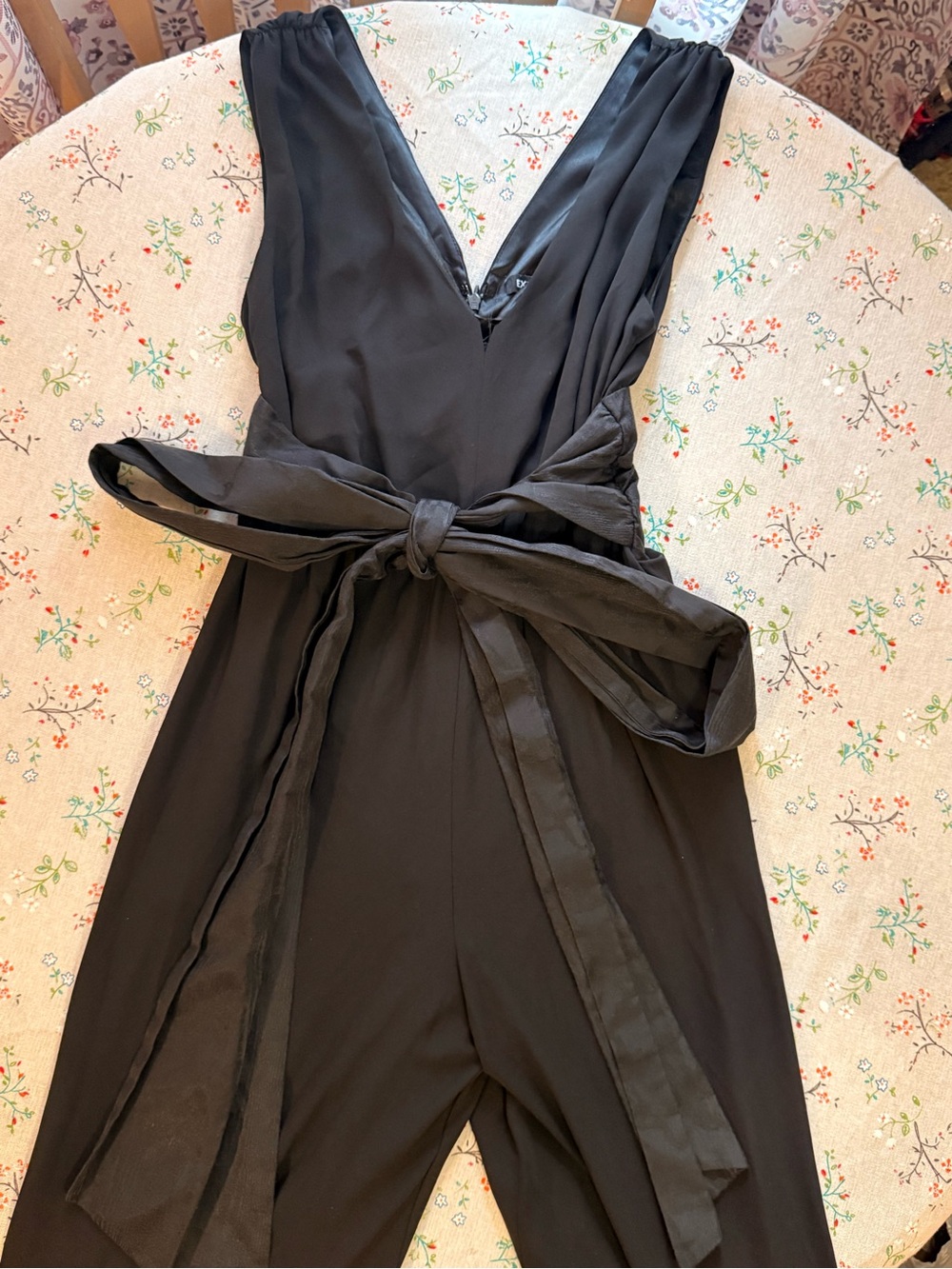 Express Black Strapless Jumpsuit with Waist Tie